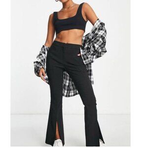 Topshop High Rise Kick Flare Trouser Pants with Split Hem Size 4